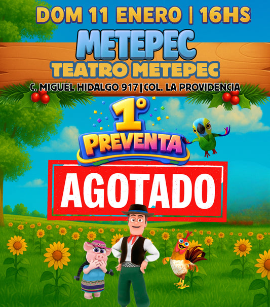 1°PRE-VENTA| La Granja de Zenón en METEPEC-EDOMEX/ 🗓️11 ENERO|16hs