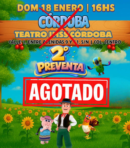 2°PRE-VENTA| La Granja de Zenón en CÓRDOBA-VERACRUZ/ 🗓️18 ENERO|16hs