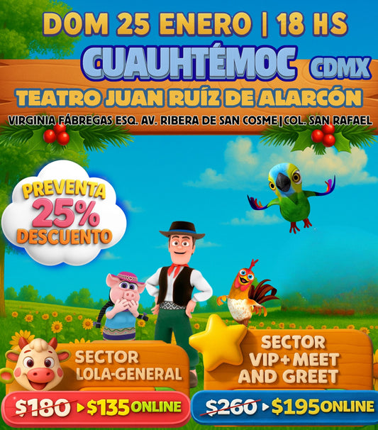 PRE-VENTA| La Granja de Zenón en CDMX-CUAUHTÉMOC/ 🗓️25 ENERO|18hs